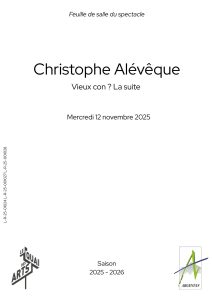 Feuille de salle Christophe Alévêque page 1